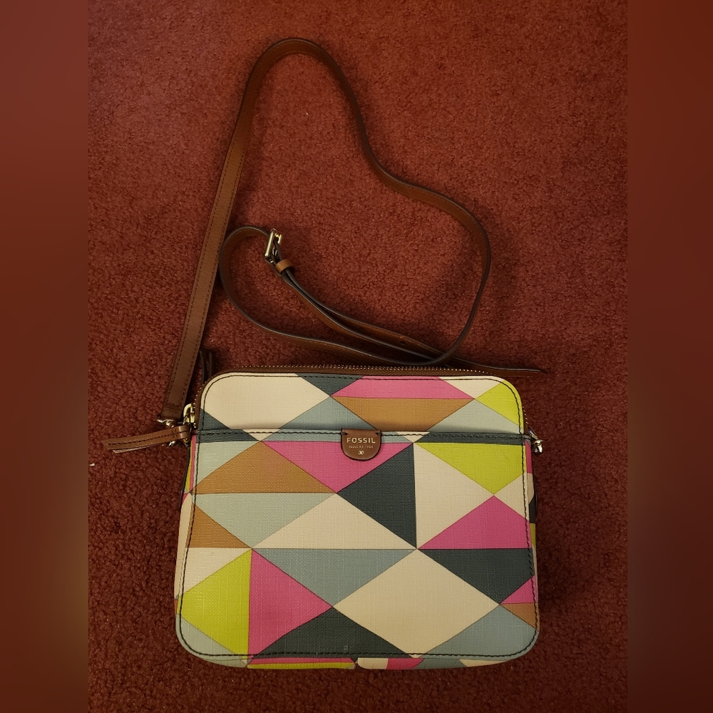 Fossil Colorful Geometric Crossbody Bag